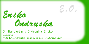 eniko ondruska business card